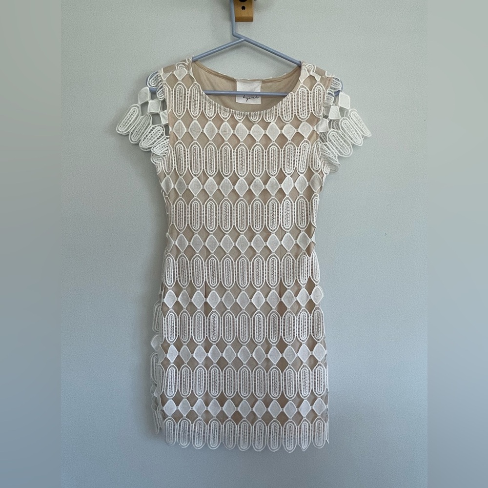 White lace mini dress